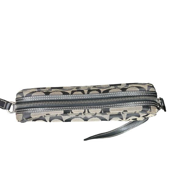 Coach Style 6073 Black Gray Signature crossbody Bag Y2K Vintage Pochette Hobo - Picture 4 of 9